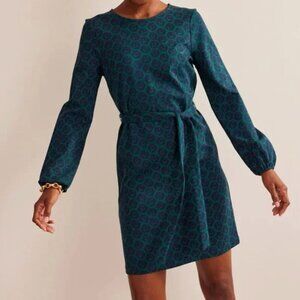 NWT Boden Violet Ponte Shift Dress in Emerald Night